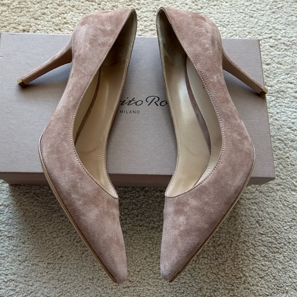 Gianvito Rossi 85MM Suede Pumps in Praline, Sz 10 US / 40 - Picture 1 of 16